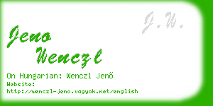 jeno wenczl business card