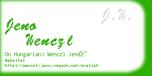 jeno wenczl business card